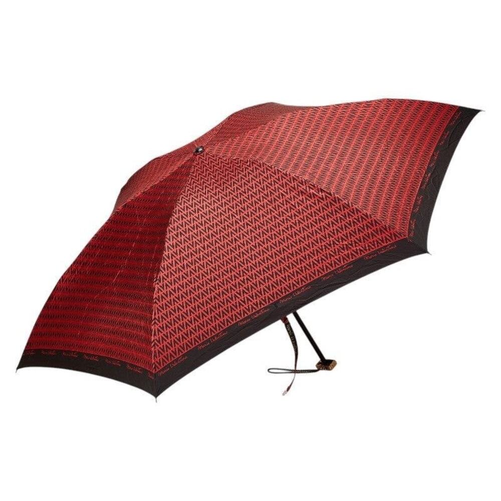 Mario Valentino Folding Rain Umbrella Nylon Red